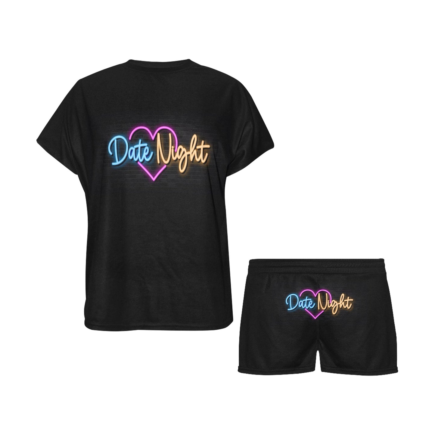 Women's Neon graphic 'Date Night' Pajama Set – flirt in Comfort & Style