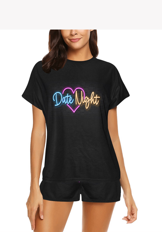 Women's Neon graphic 'Date Night' Pajama Set – flirt in Comfort & Style