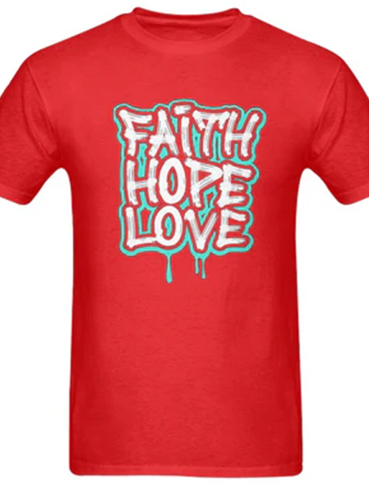 "Faith Love Hope urban Graphic T-Shirt: Inspire with Stylish Spiritual Apparel" unisex crewneck