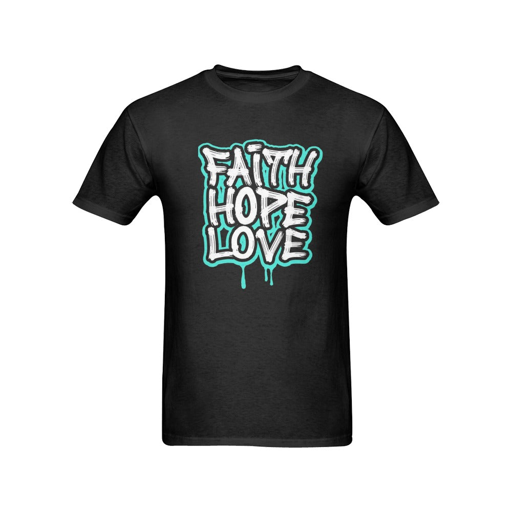"Faith Love Hope urban Graphic T-Shirt: Inspire with Stylish Spiritual Apparel" unisex crewneck