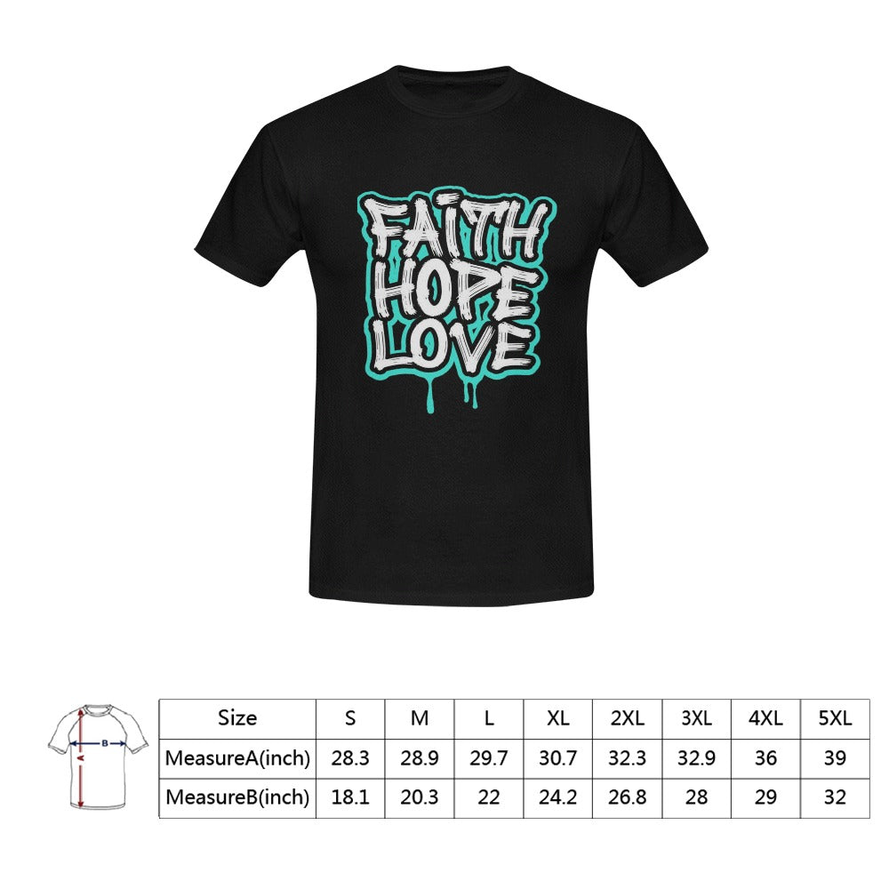 "Faith Love Hope urban Graphic T-Shirt: Inspire with Stylish Spiritual Apparel" unisex crewneck