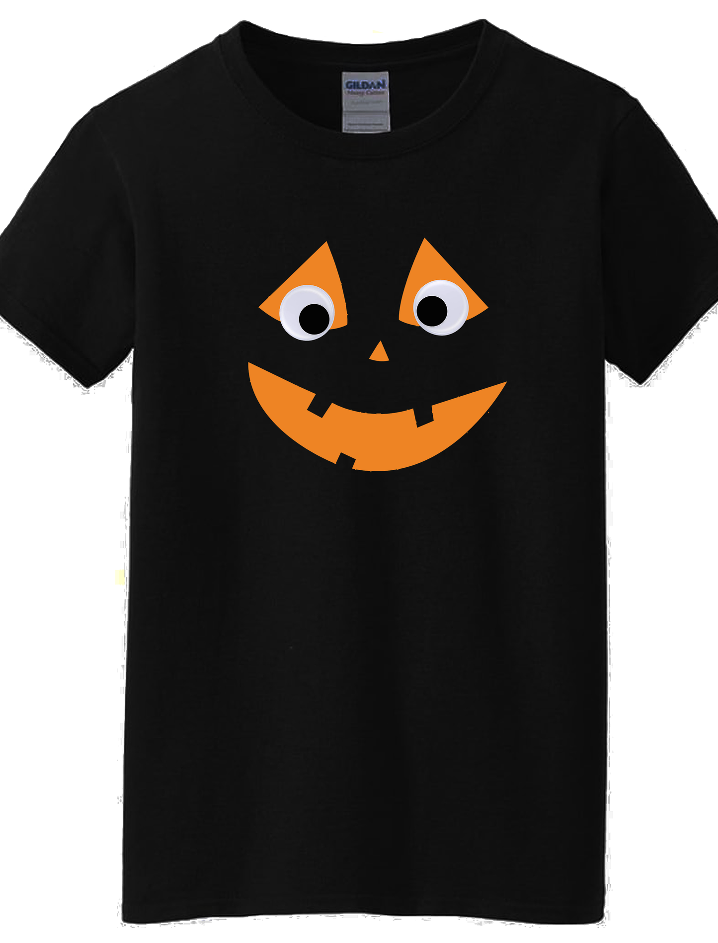 Pumpkin face googly eye youth t-shirt for Halloween