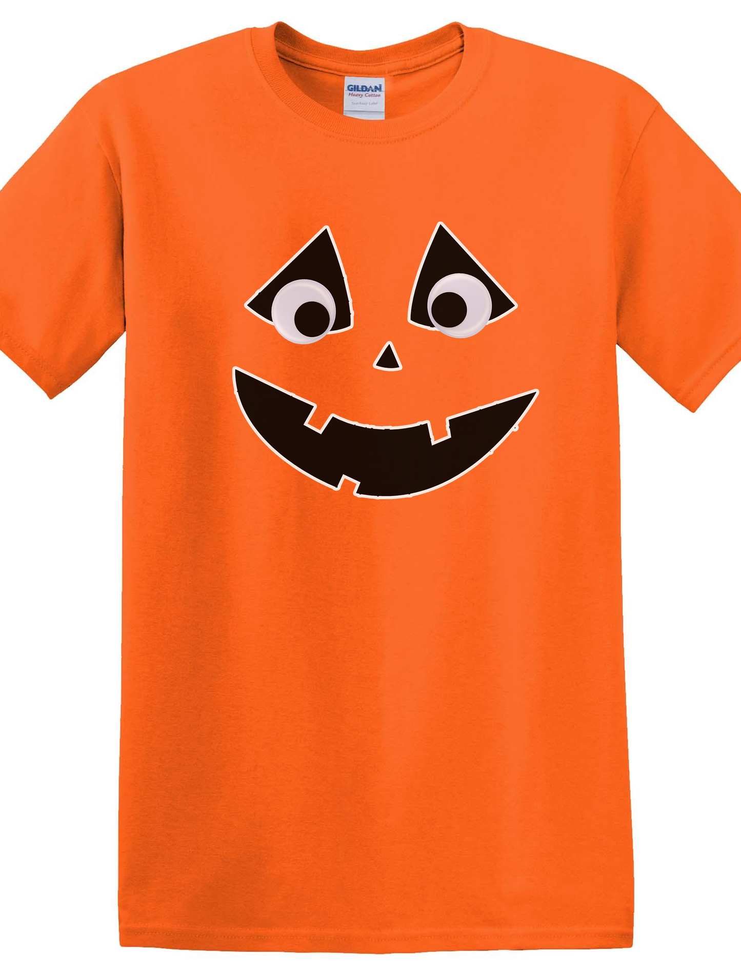 Pumpkin face googly eye youth t-shirt for Halloween