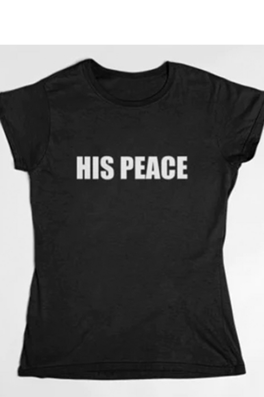 HIS PEACE couples t-shirt black short sleeve