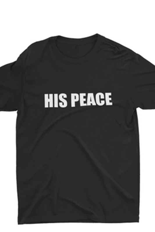 HIS PEACE couples t-shirt black short sleeve