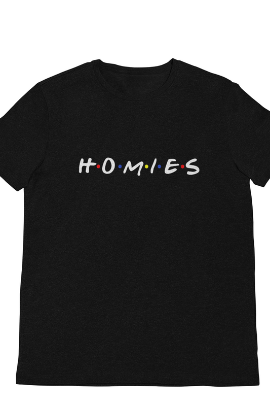 HOMIES friends short sleeve black basic t-shirt