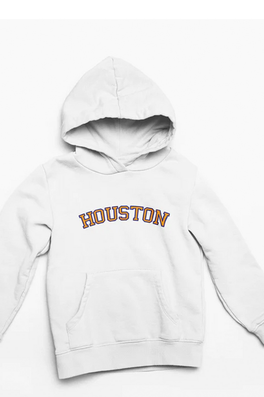 Houston unisex pull over long sleeve fleece hoodie