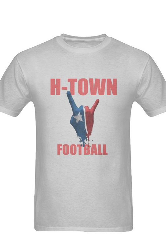 H-Town Football painted hand horns sign unisex short sleeve Houston t-shirt