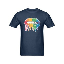 Dripping Rainbow Lips short sleeve unisex t-shirt Men's