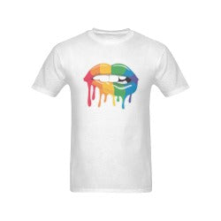Dripping Rainbow Lips short sleeve unisex t-shirt Men's