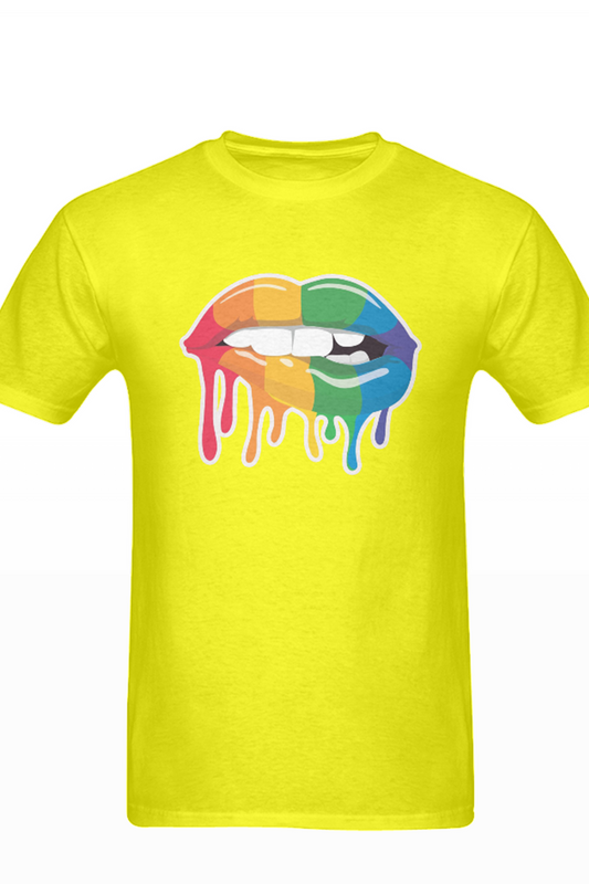 Dripping Rainbow Lips short sleeve unisex t-shirt Men's