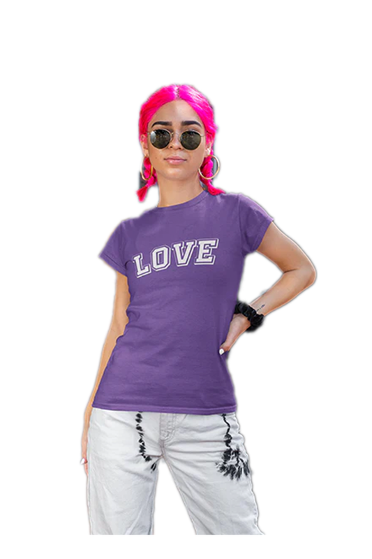 Love women's short sleeve fitted T-Shirt