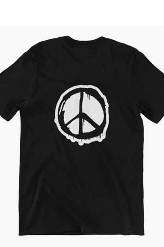 PEACE SIGN short sleeve crew neck t-shirt