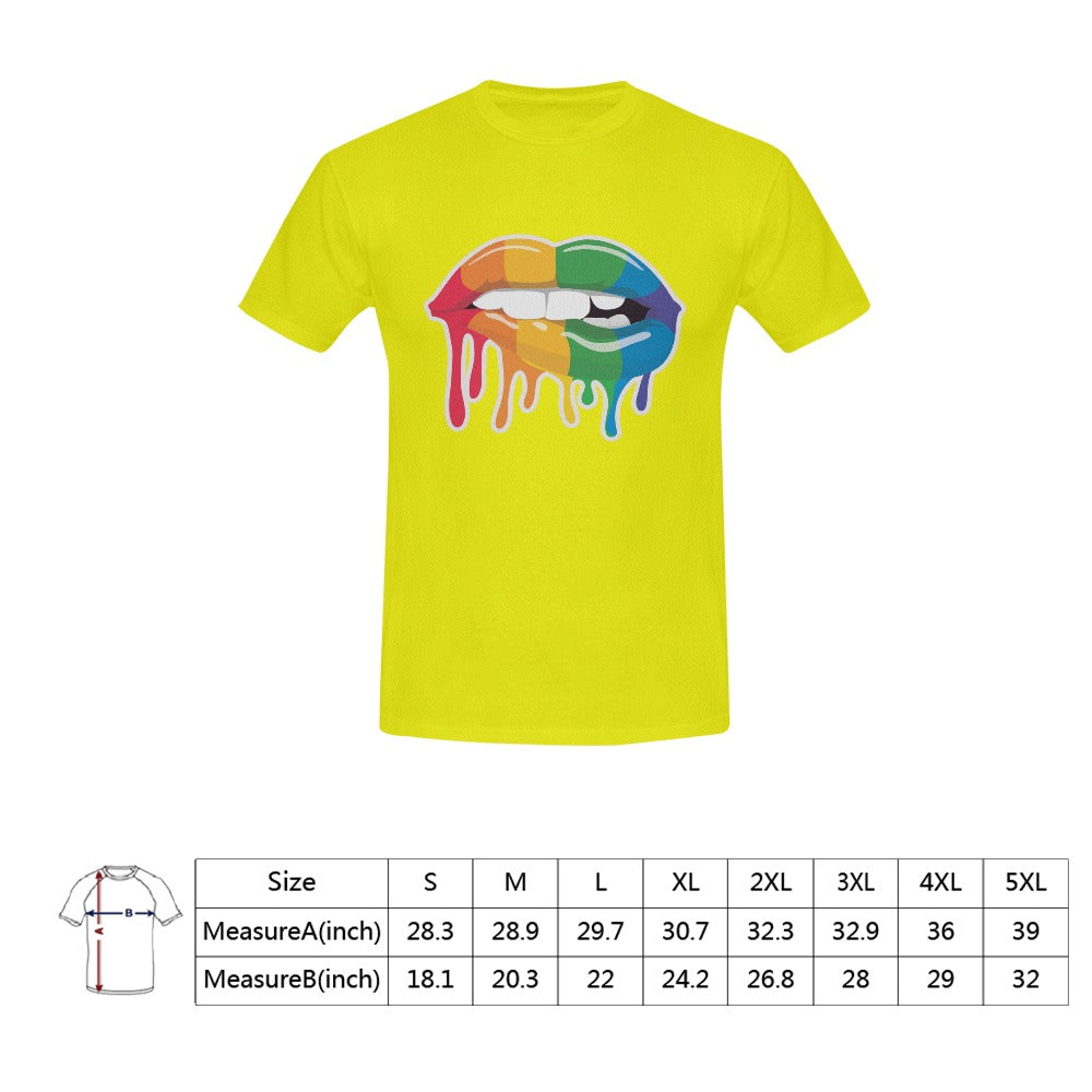 Dripping Rainbow Lips short sleeve unisex t-shirt Men's