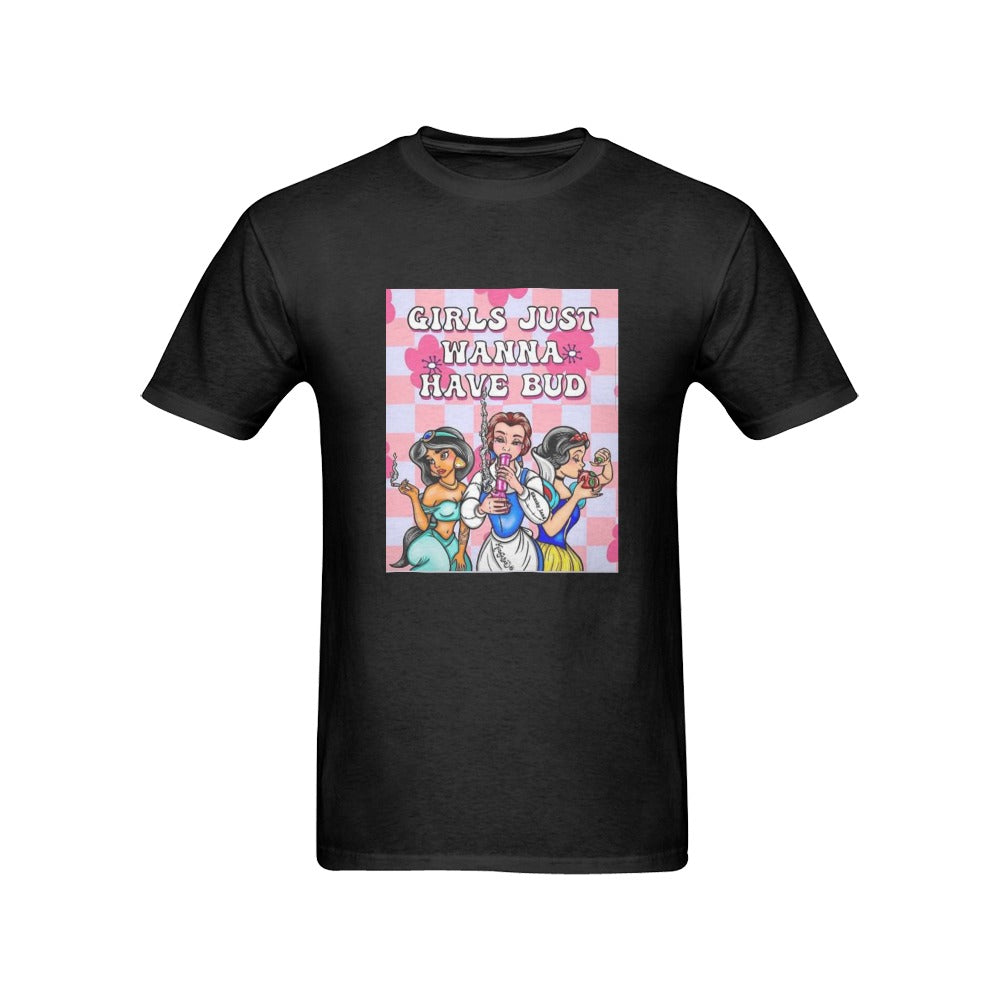 Girls 420 weed smoke cartoon unisex short sleeve t-shirt