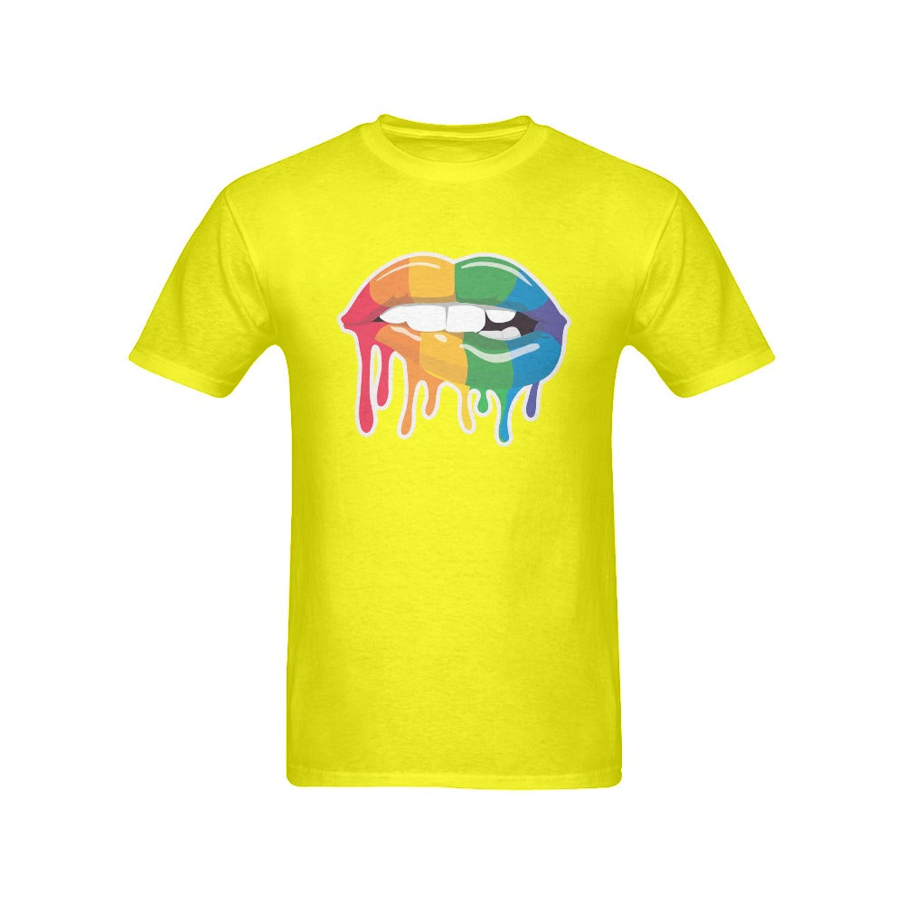 Dripping Rainbow Lips short sleeve unisex t-shirt Men's