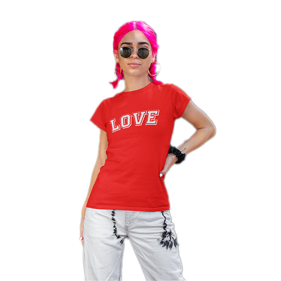Love women's short sleeve fitted T-Shirt