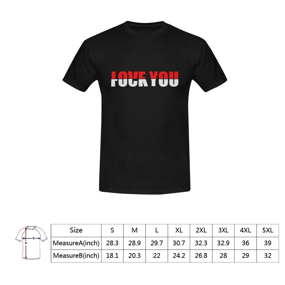LOVE YOU FUK YOU short sleeve unisex t-shirt black Men's T-Shirt