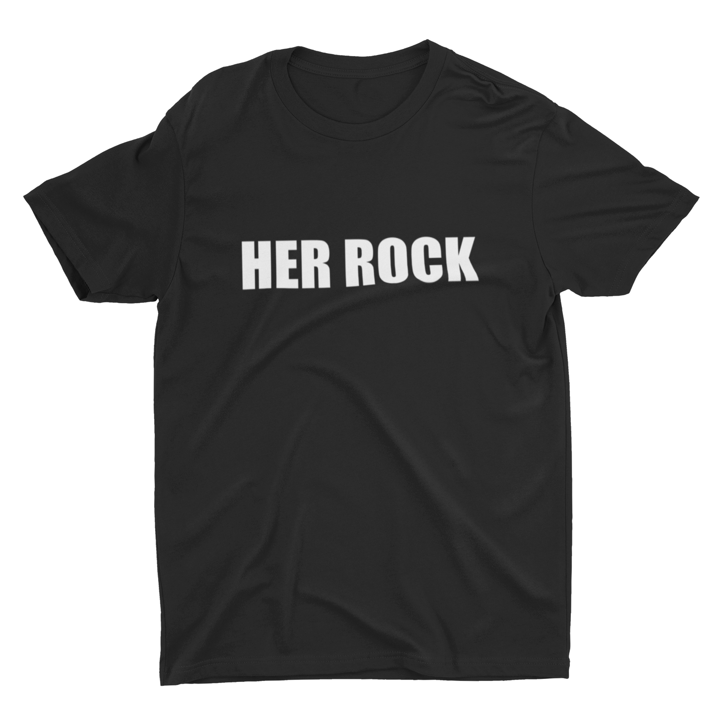 HER ROCK couples t-shirt black short sleeve