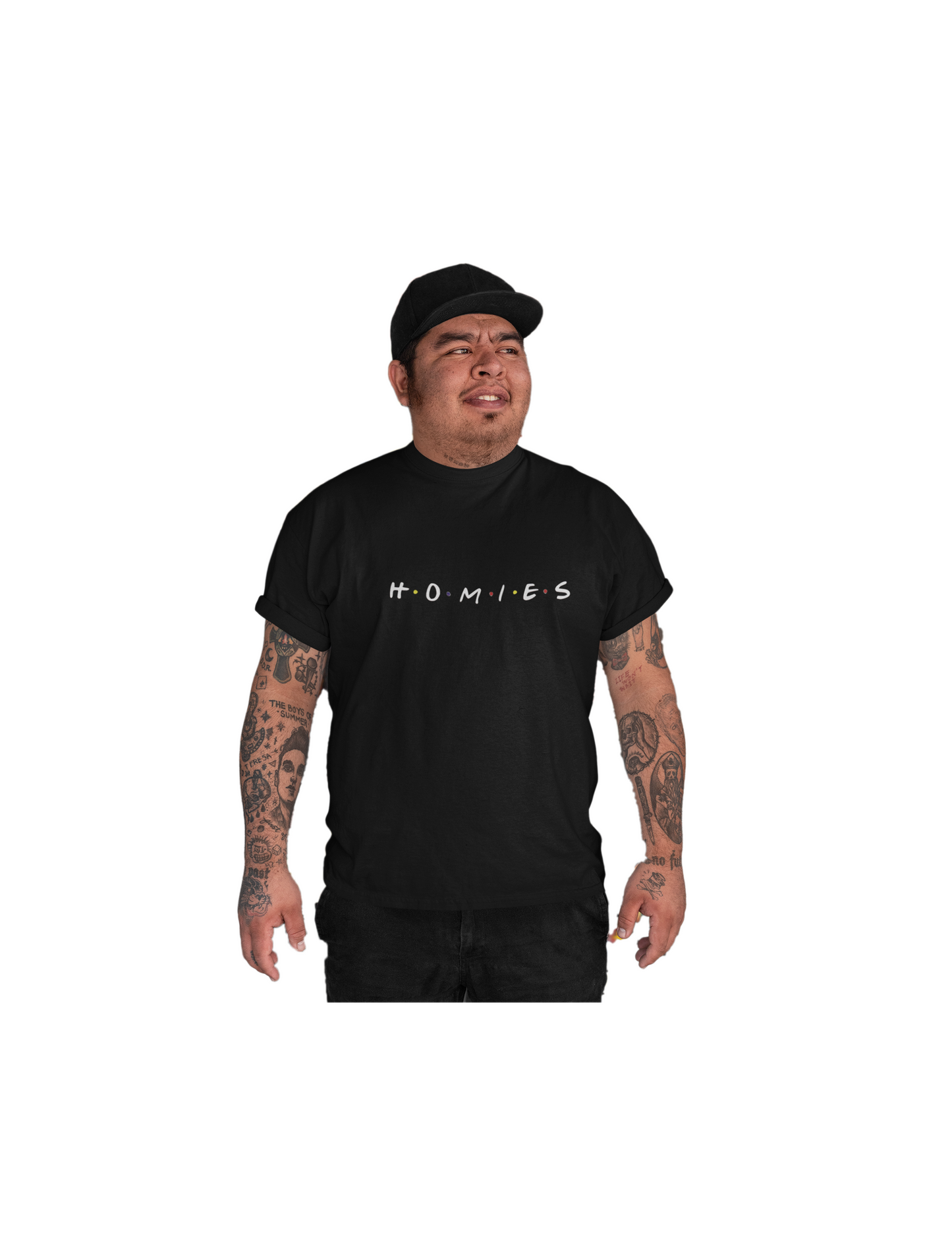 HOMIES friends short sleeve black basic t-shirt