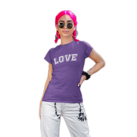 Love women's short sleeve fitted T-Shirt