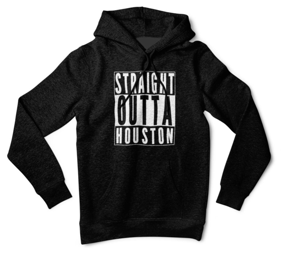Straight Outta Houston long sleeve fleece hoodie
