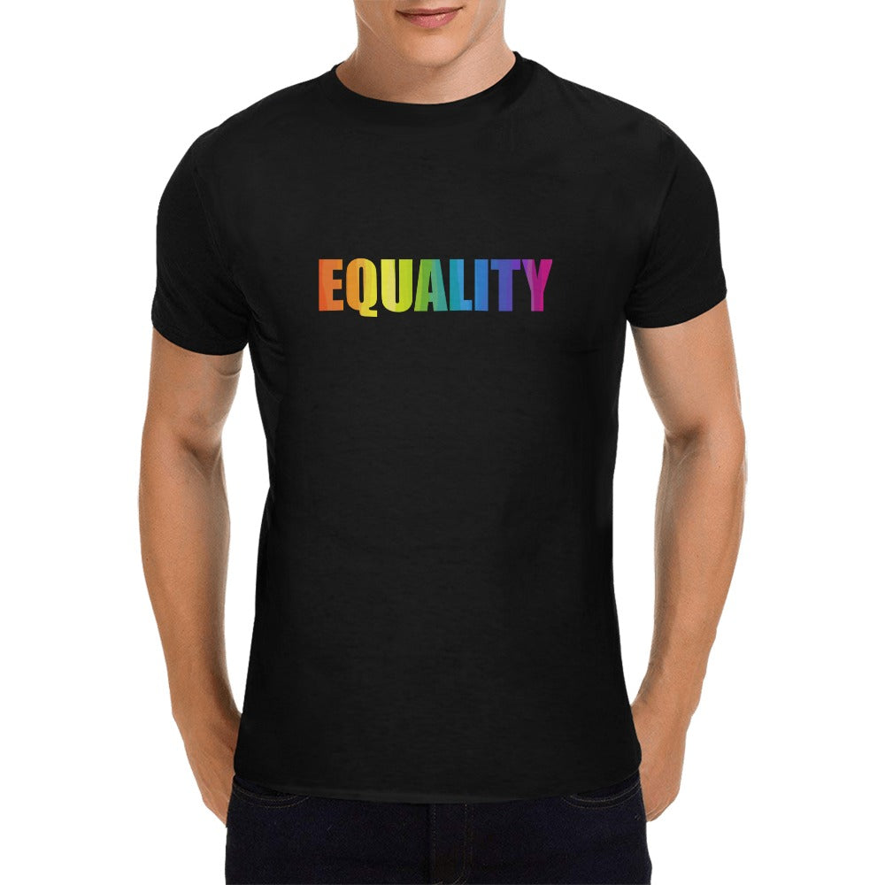 EQUALITY Social Justice unisex T-Shirt rainbow black Men's