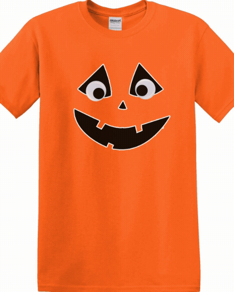 Pumpkin face googly eye youth t-shirt for Halloween