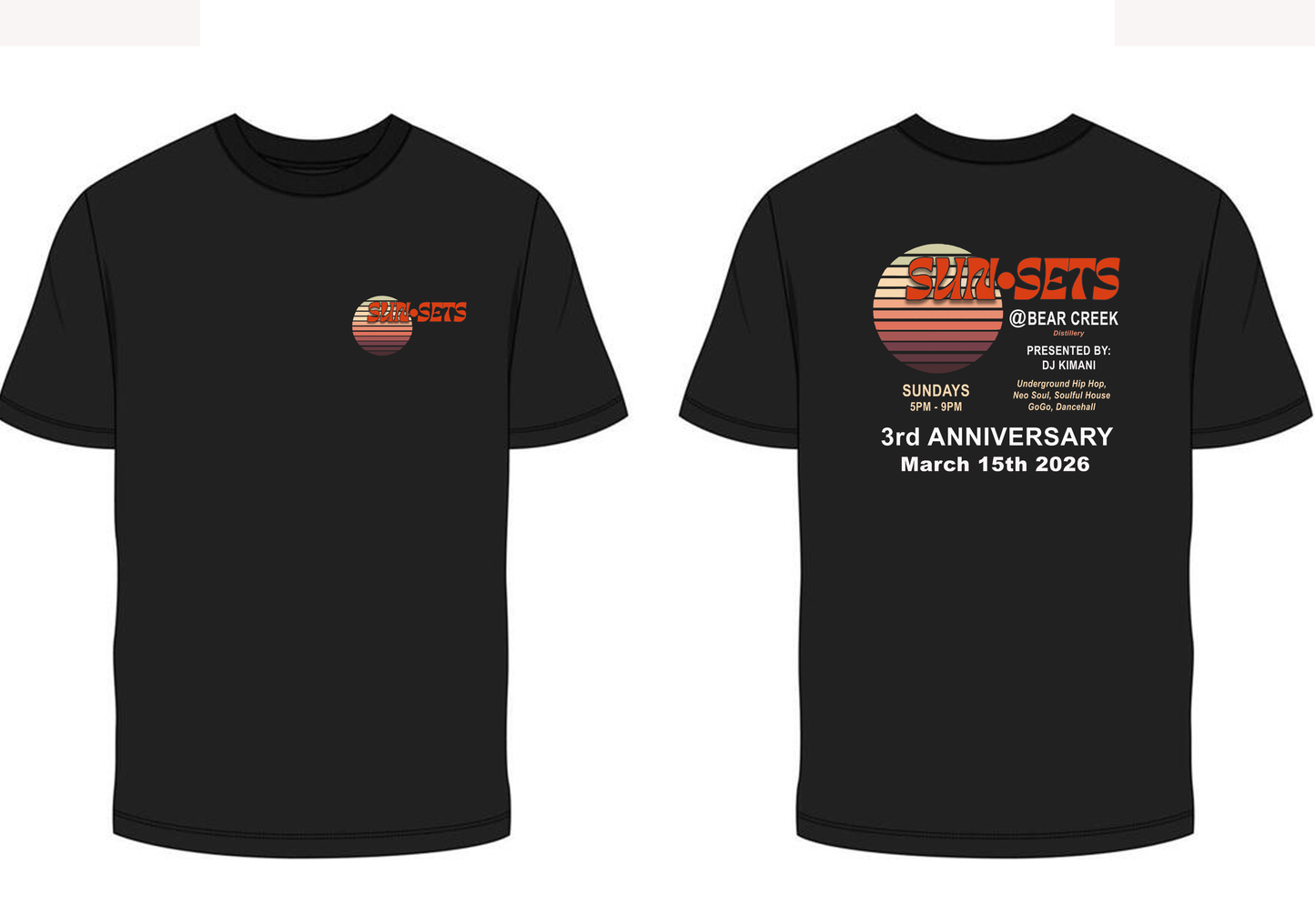 Sunsets men's unisex short sleeve t-shirt 3rd anniversary edition