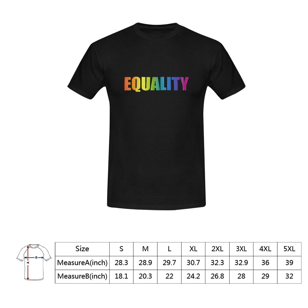 EQUALITY Social Justice unisex T-Shirt rainbow black Men's