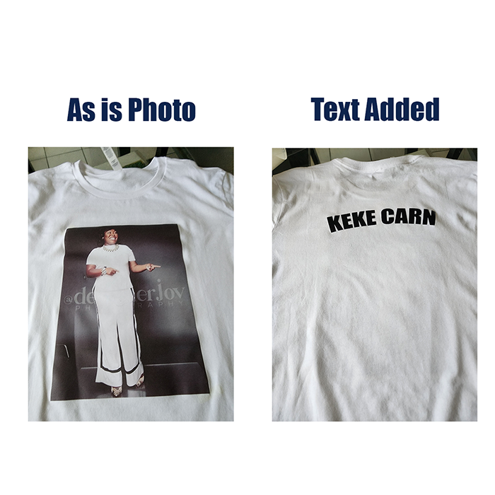 Custom Personalized T-shirt Photo-Text and assistance options