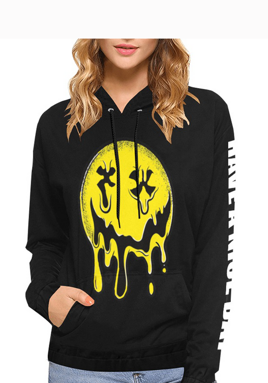 DON'T TRIP SMILE ANYWAYS  melting face women's hoodie