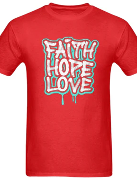 "Faith Love Hope urban Graphic T-Shirt: Inspire with Stylish Spiritual Apparel" unisex crewneck