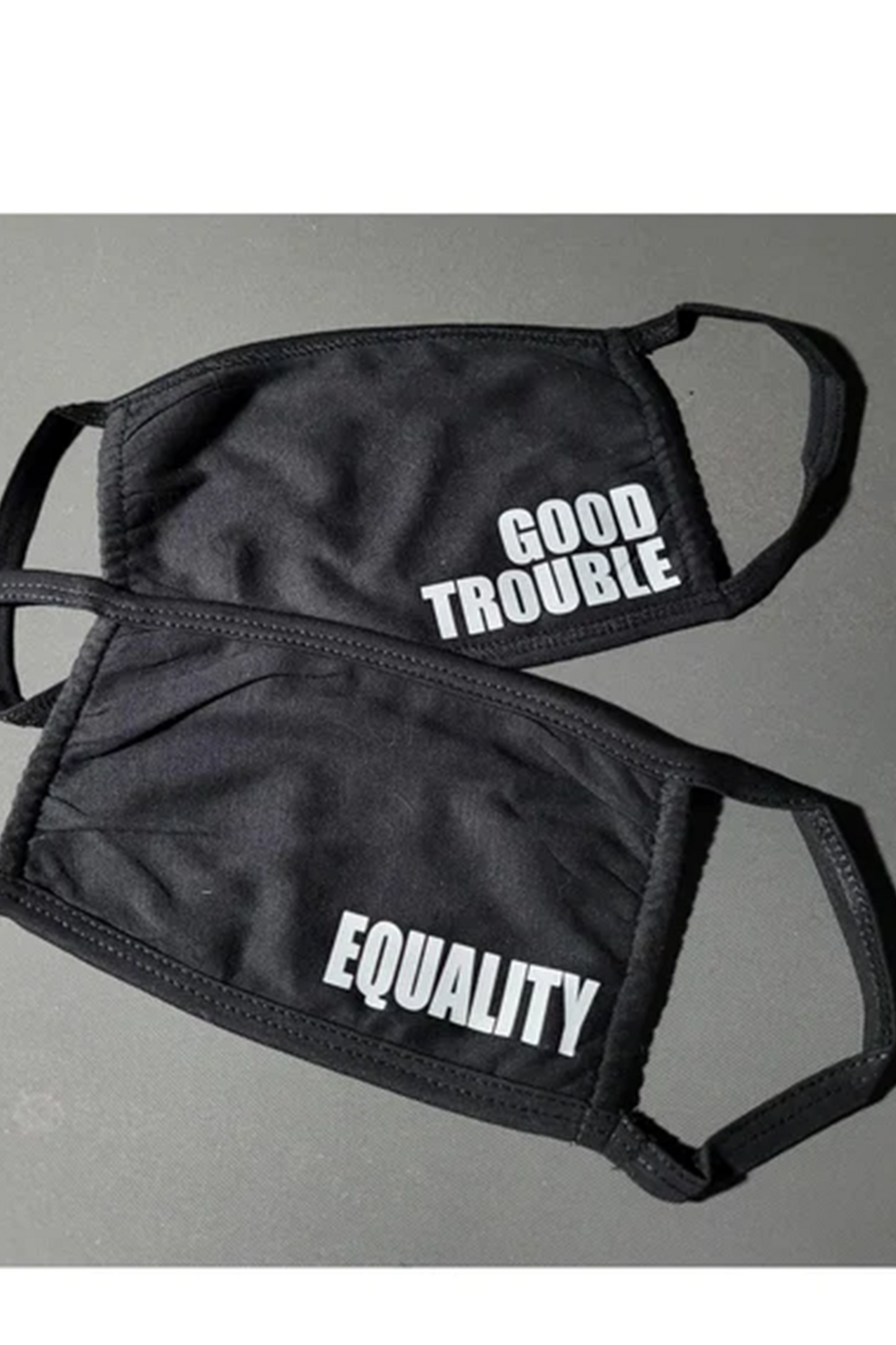 Good Trouble and Equality 3 ply cotton face mask coveering