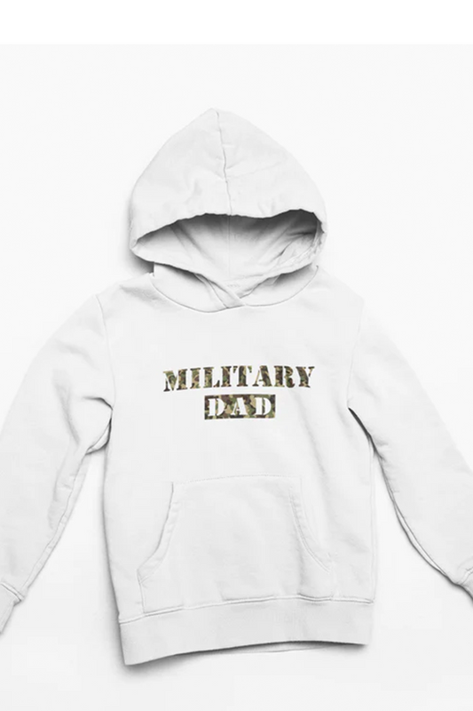 Military Dad long sleeve fleece hoodie