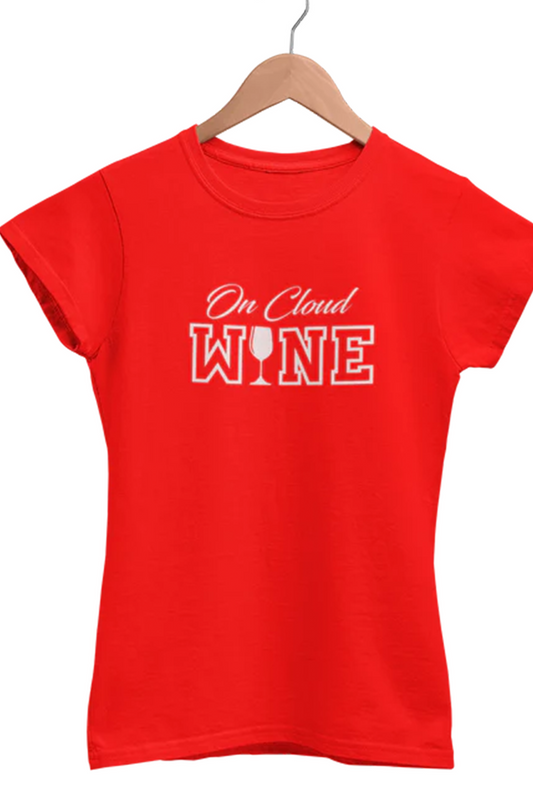 Women's short sleeve fitted T-Shirt ON CLOUD WINE