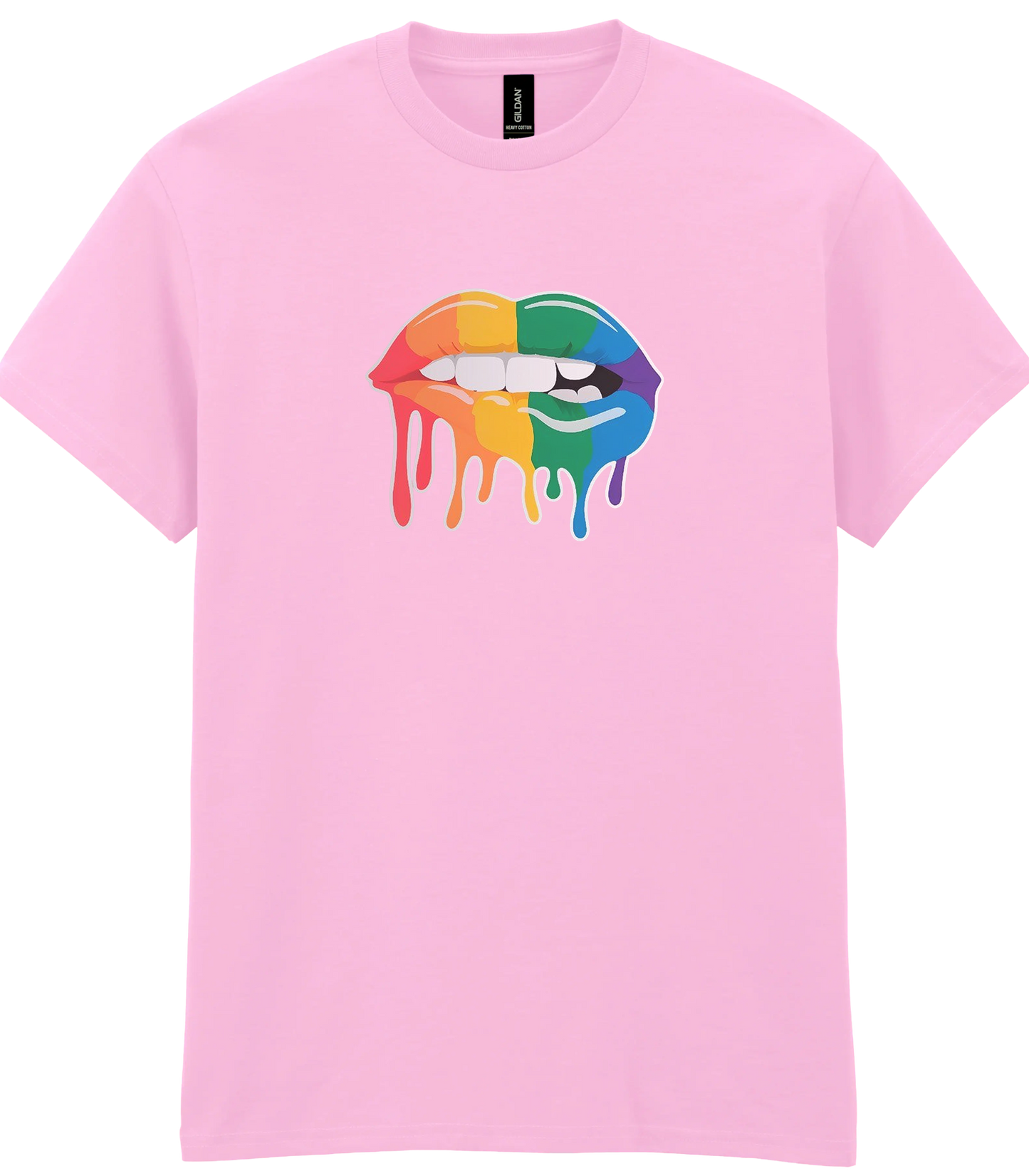 Dripping Rainbow Lips short sleeve unisex t-shirt Men's