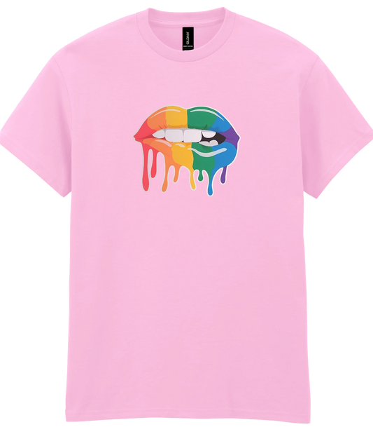 Dripping Rainbow Lips short sleeve unisex t-shirt Men's