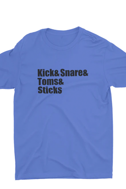 Kick & Snare & Toms & Sticks Drummer music t-shirt