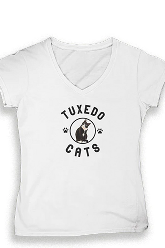 Tuxedo Cats Women's V-Neck T-Shirt