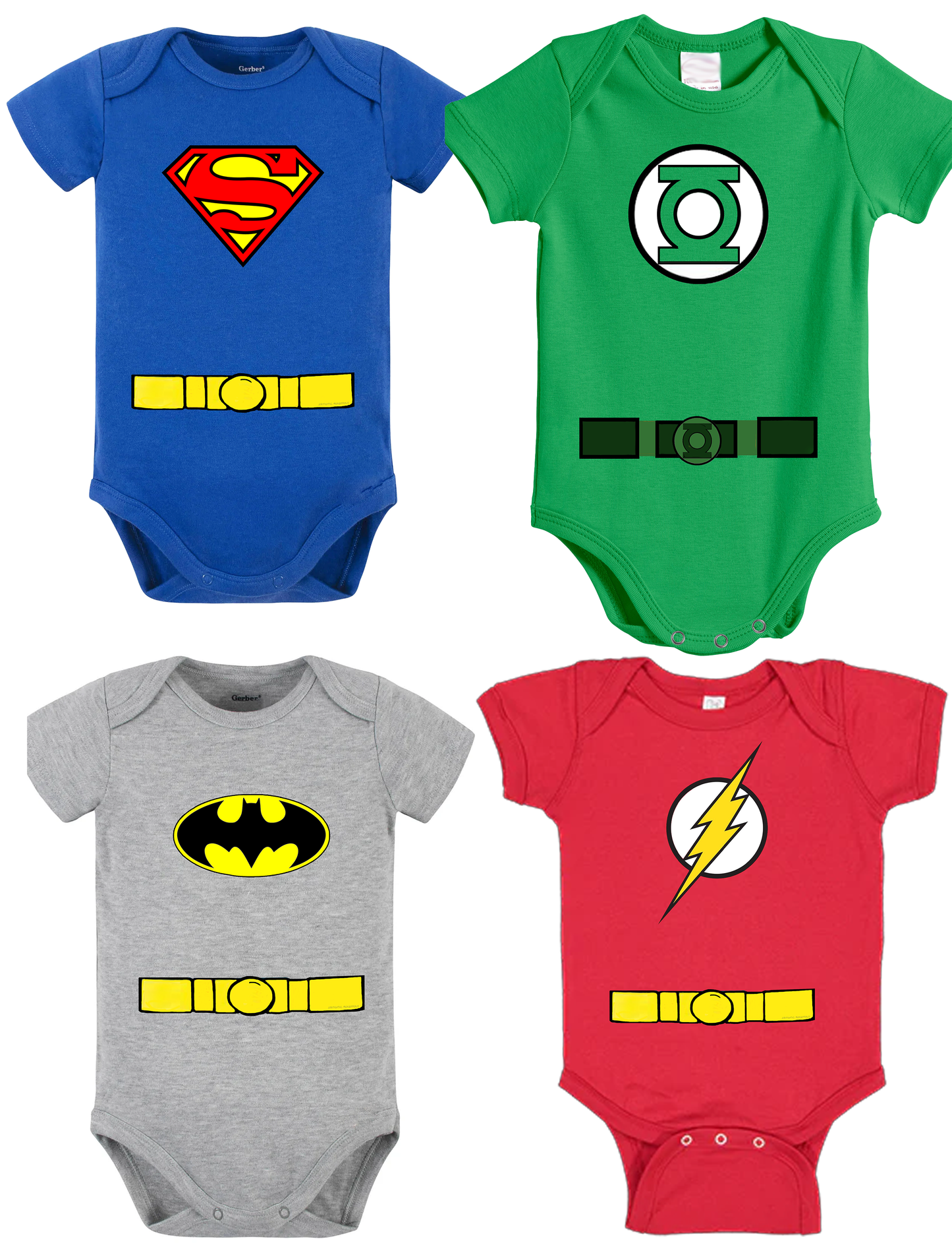 Classic superhero uniform infant onesie