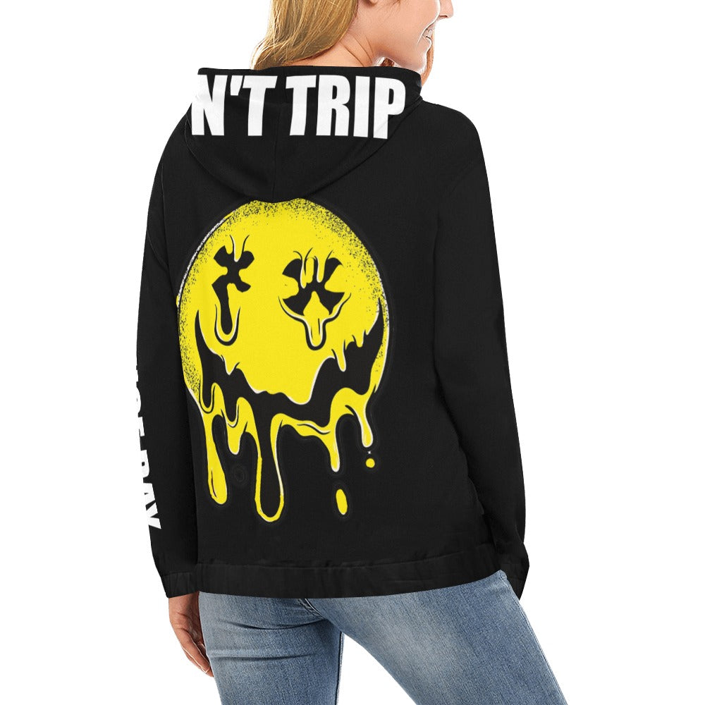 DON'T TRIP SMILE ANYWAYS  melting face women's hoodie