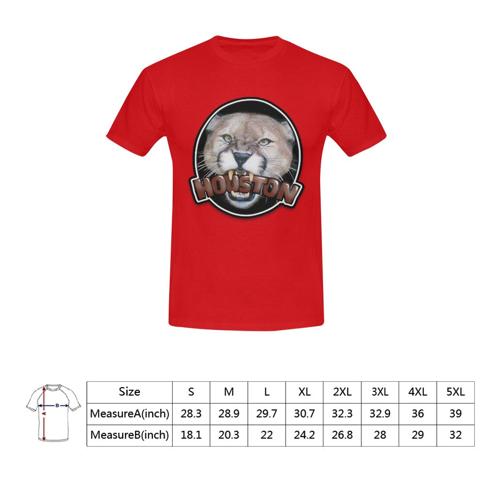 Unique Roaring Cougar Houston Pride short sleeve men's unisex t-shirt