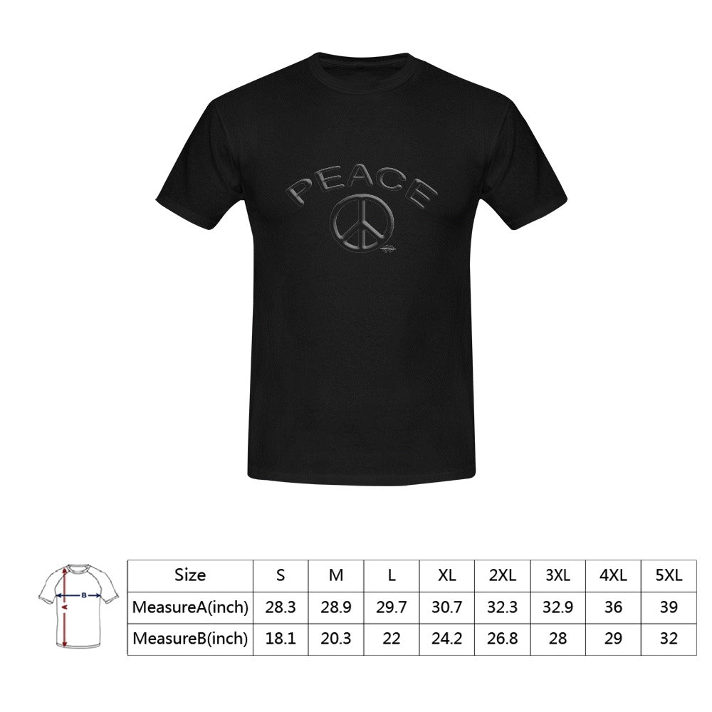 Peace unisex short sleeve t-shirt unique black on black