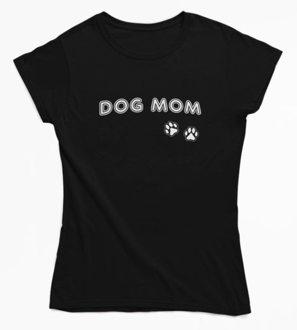 Women's fitted DOG MOM short sleeve T-Shirt