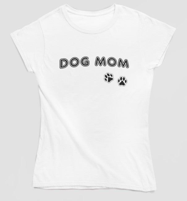 Women's fitted DOG MOM short sleeve T-Shirt