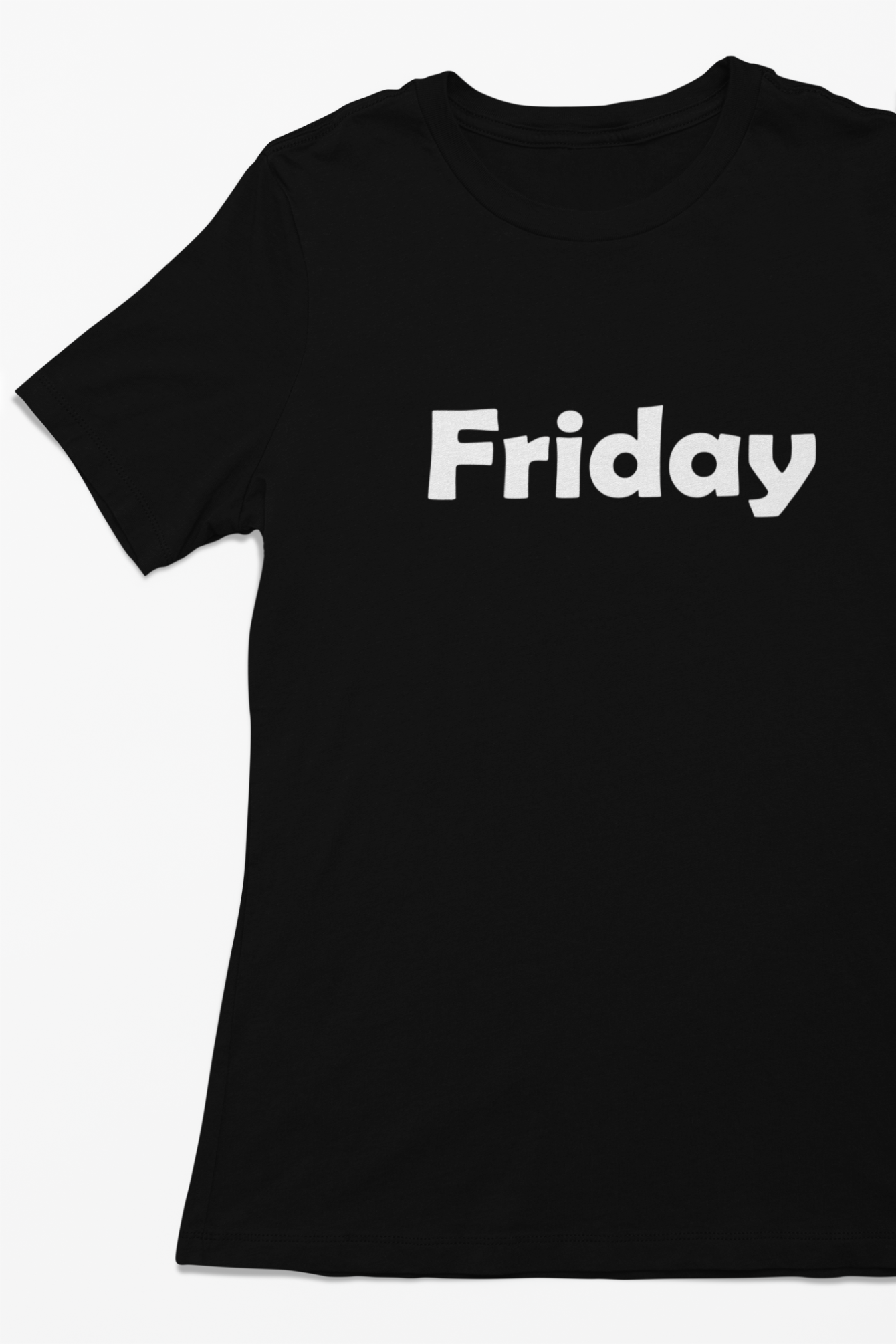 Weekdays Day Label T-shirt short sleeve crew neck unisex black