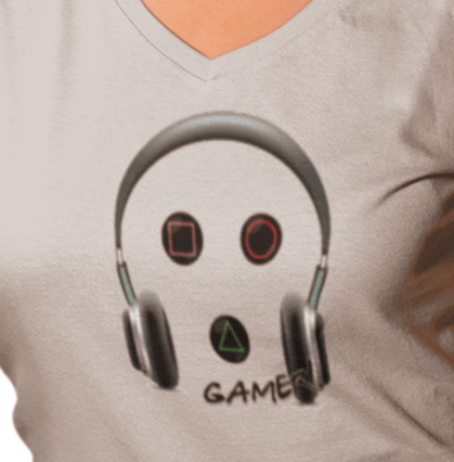 Artistic Monopoly GAMER girl women's fitted v neck t-shirt