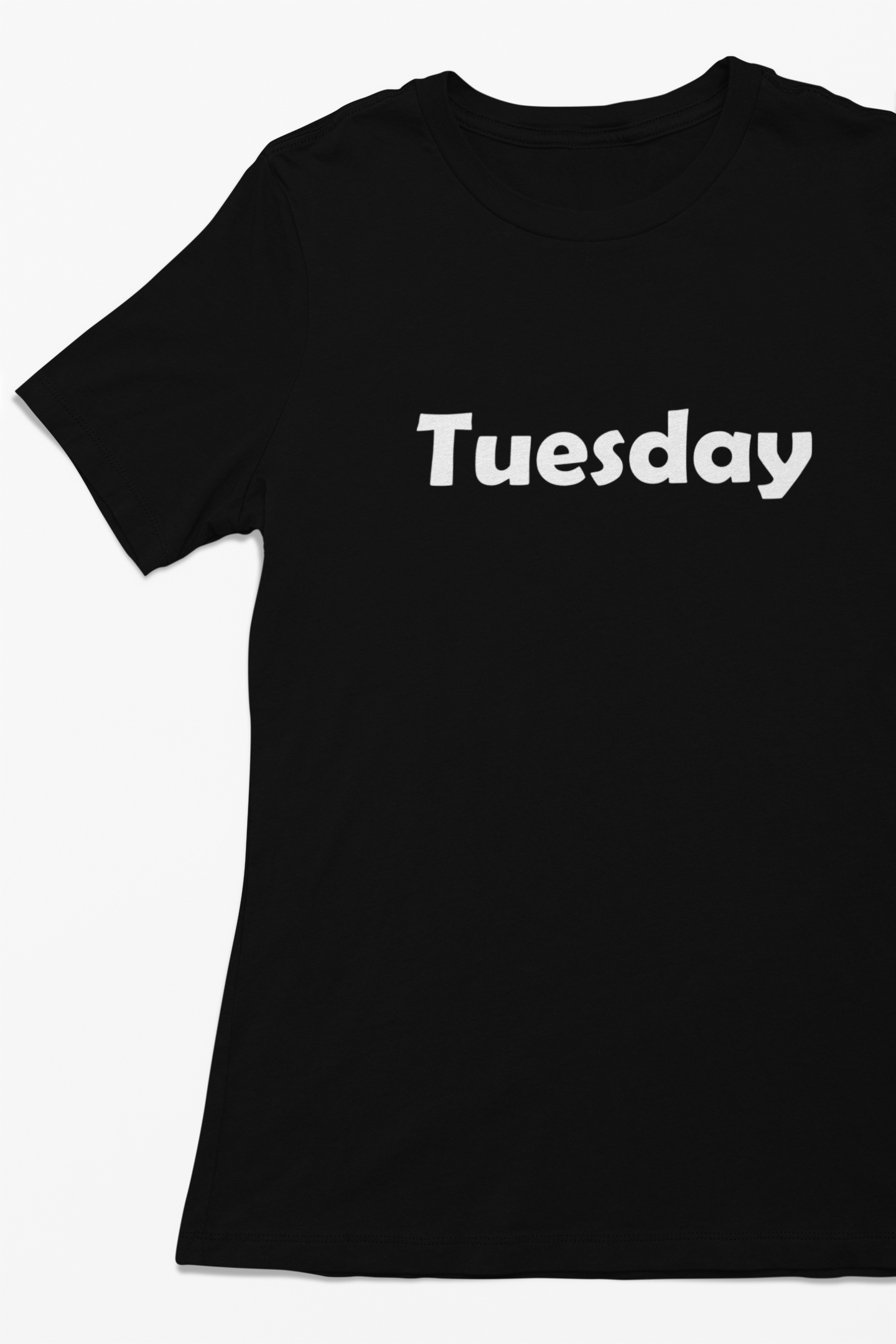 Weekdays Day Label T-shirt short sleeve crew neck unisex black