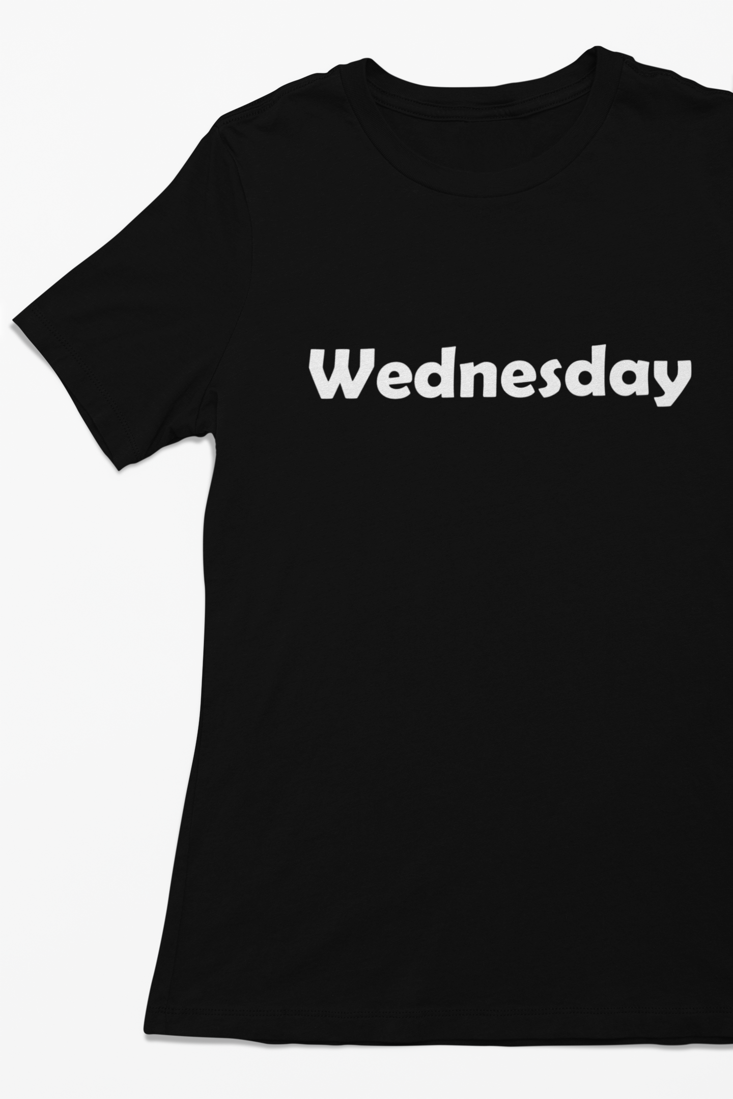 Weekdays Day Label T-shirt short sleeve crew neck unisex black